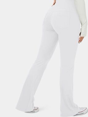 HALARA White High-Waist Flare Leggings XL Pockets
